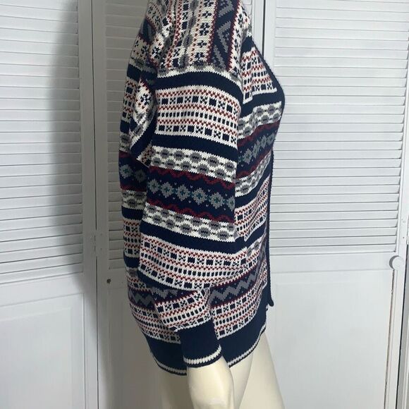 Vintage Expressions Worldwide Button Down Cardigan Knit Sweater Size Large - Picture 7 of 11